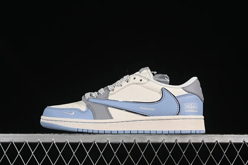 All categories Air Jordan Jordan series basketball shoes Air Jordan 1 Low high-end customized low-top sneakers Travis Scott x Fragment Design x Air Jordan 1 Low OG SP AJ1 Gucci co-branded beige gray blue low-top cultural casual sneakers ZH2598-241